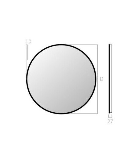 Espejo led negro redondo Milan Bathdecor
