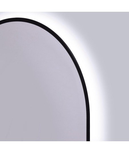 Espejo led negro redondo Milan Bathdecor