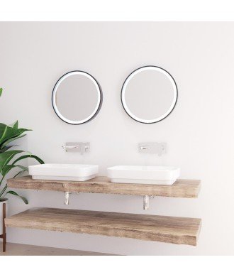 Espejo led negro redondo Deneb Bathdecor