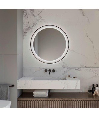 Espejo led negro redondo Deneb Bathdecor