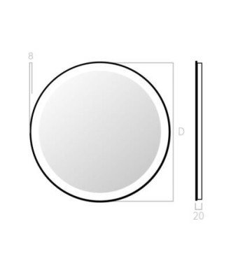 Espejo led negro redondo Deneb Bathdecor