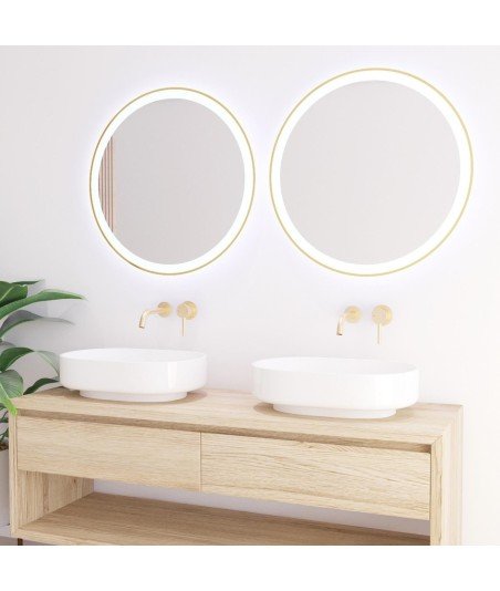 Espejo led oro redondo Deneb Bathdecor