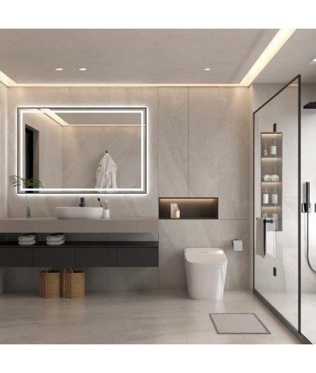 Espejo led negro Laura Bathdecor