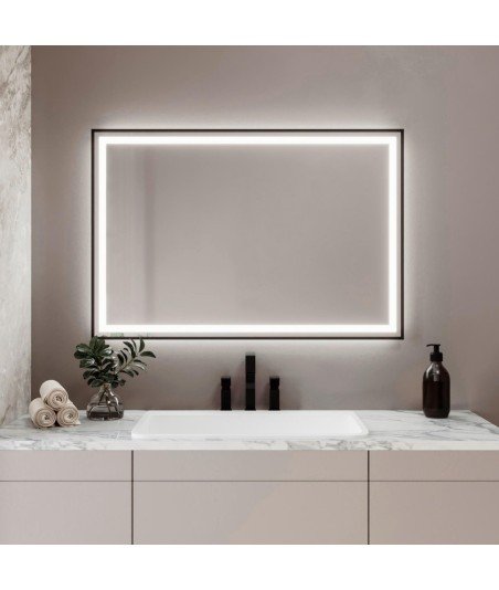 Espejo led negro Laura Bathdecor
