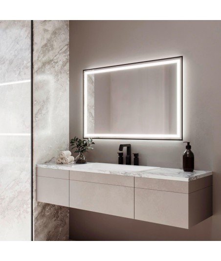Espejo led negro Laura Bathdecor