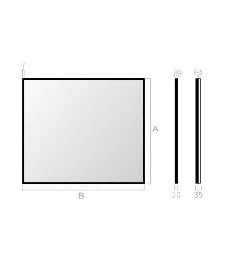 Espejo led negro Eva Bathdecor