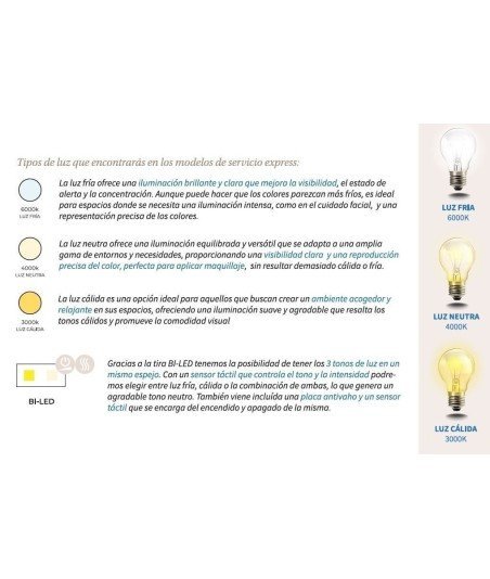 Espejo led oro Simba Bathdecor