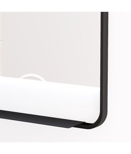 Espejo led negro con repisa Aira Bathdecor