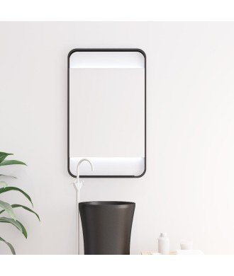 Espejo led negro con repisa Aira Bathdecor