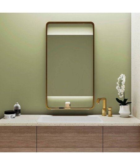 Espejo led oro con repisa Aira Bathdecor
