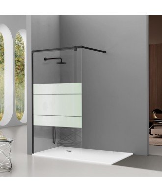 Mampara de negra baño fija fresh Salomón | Barra 90 grados