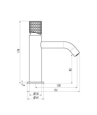 Grifo oro cepillado de lavabo Helios IO