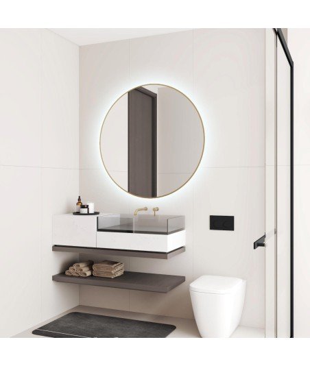 Espejo led oro redondo Millan Bathdecor