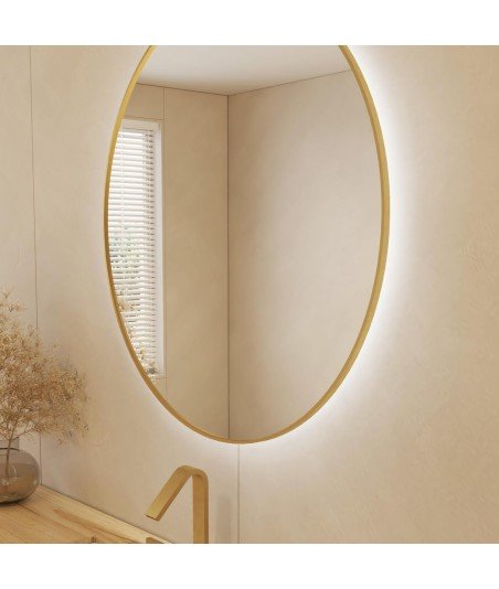Espejo led oro redondo Luna Bathdecor