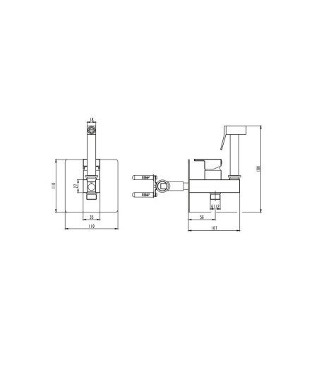 Grifo negro de bidé empotrado higiénico Orion IO