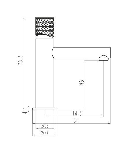 Grifo negro de lavabo Radio IO