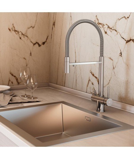 Grifo extraíble osmosis de cocina acero IO