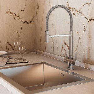 Grifo extraíble osmosis de cocina acero IO