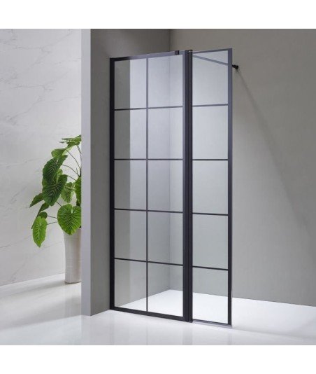 Mampara de baño fija de vidrio serie black