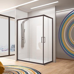 Mampara negra angular 2...