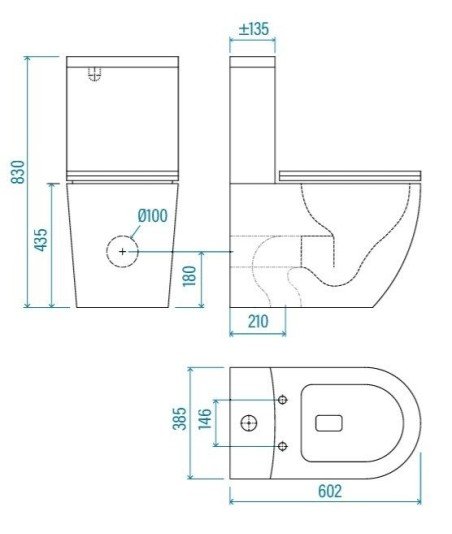 Inodoro compacto blanco Rimless Helade
