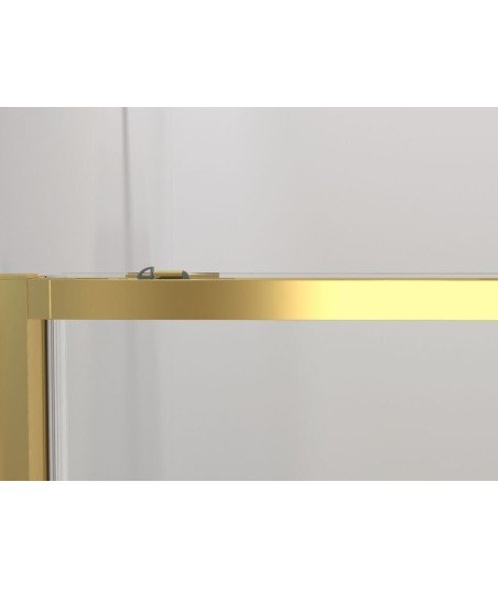 Mampara frontal fijo y corredera ➤ En oro cepillado Twenty Gold