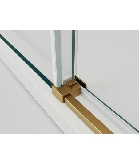 Mampara frontal fijo y corredera ➤ En oro cepillado Twenty Gold