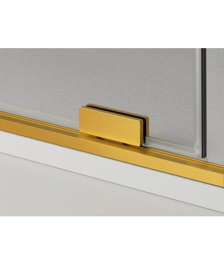 Mampara frontal oro cepillado 1 fijo más 1 corredera Kenna