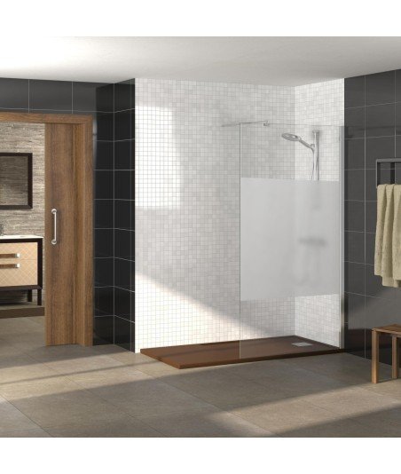Mampara de baño fija en cromo Rimini | 8 mm con anti-cal