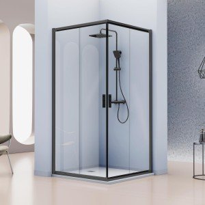 Mampara de ducha negra...