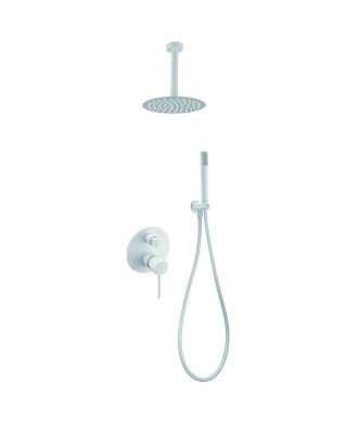 Ducha empotrada blanco mate techo Milos IMEX | GPTS045/BL