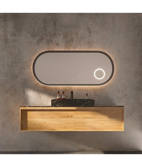 Espejo led y aumento ovalado Ledimex Rimini