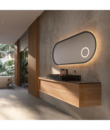 Espejo led y aumento ovalado Ledimex Rimini