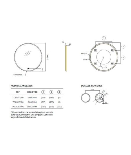 Espejo led redondo Ledimex Torino