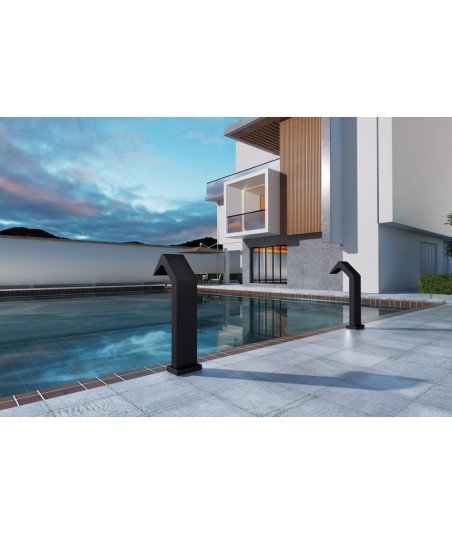 Rociador cascada de piscina 15cm negro mate Niágara