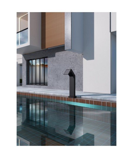 Rociador cascada de piscina 15cm negro mate Niágara