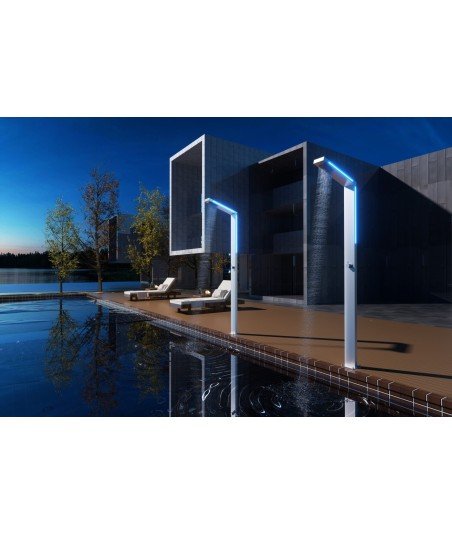 Ducha de piscina negro mate Sense led light