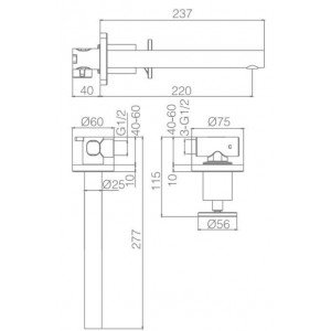 Grifo negro empotrado de lavabo Olimpo IMEX