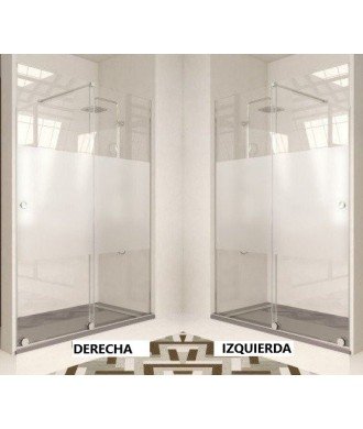 Mampara de ducha corredera en acero inox. sin perfiles ✅ Modelo Bron