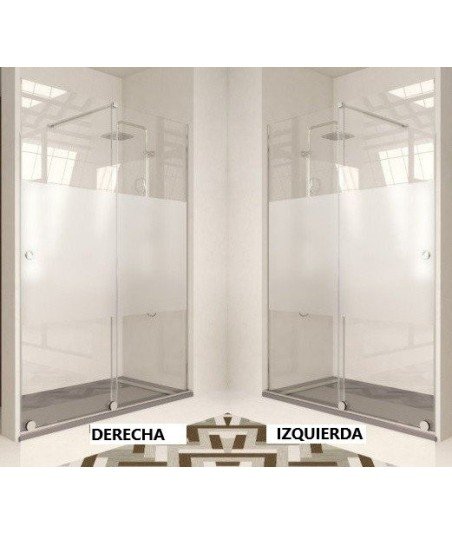 Mampara de ducha corredera en acero inox. sin perfiles ✅ Modelo Bron