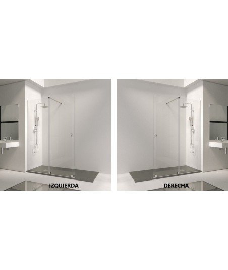➤ Mampara de ducha corredera en acero inox. sin cierre ✅ Modelo Bron