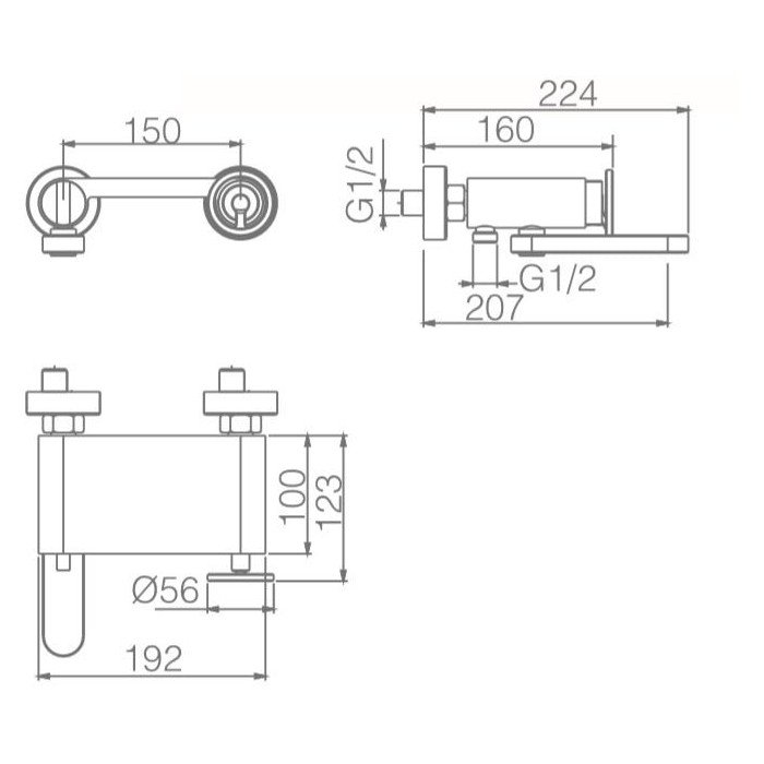 Grifería baño/ducha plata Olimpo IMEX