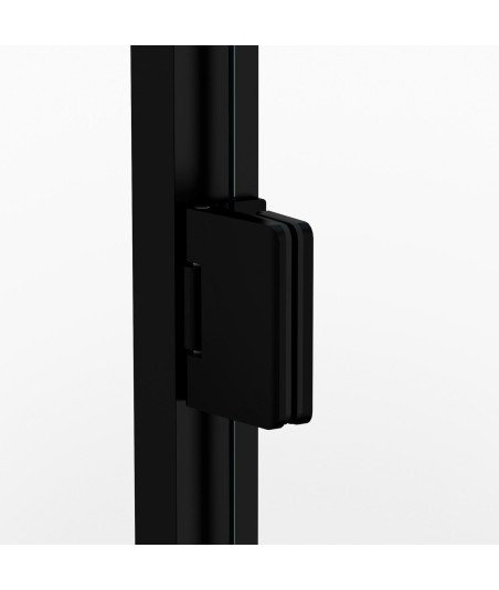 Mampara de ducha 1 puerta abatible negro mate bisagras Glass