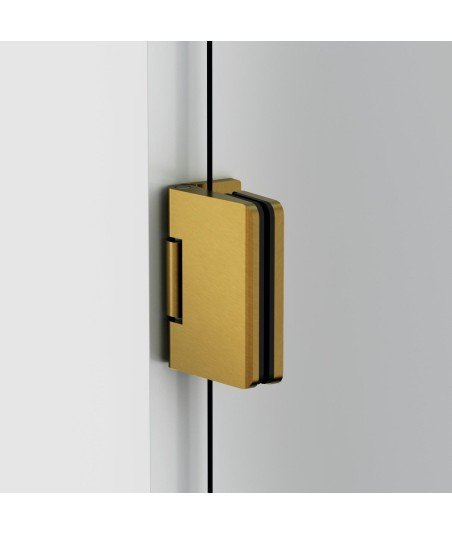 Mampara de 1 puerta abatible bisagras pared oro cepillado Glass