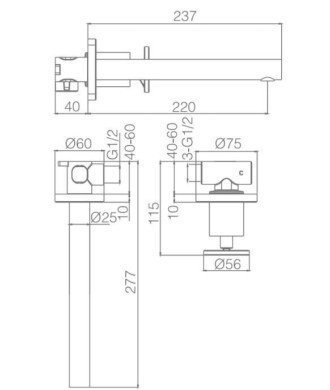 Grifo plata empotrado de lavabo Olimpo IMEX