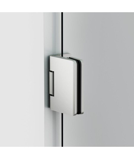 Mampara de 1 puerta abatible bisagras pared níquel Glass