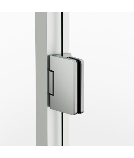 Mampara de ducha 1 puerta abatible bisagras níquel Glass