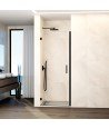Mampara de 1 puerta negra abatible bisagras pared Glass
