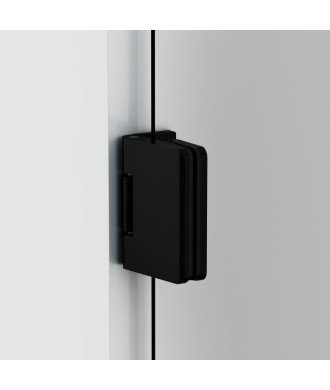 Mampara de 1 puerta negra abatible bisagras pared Glass