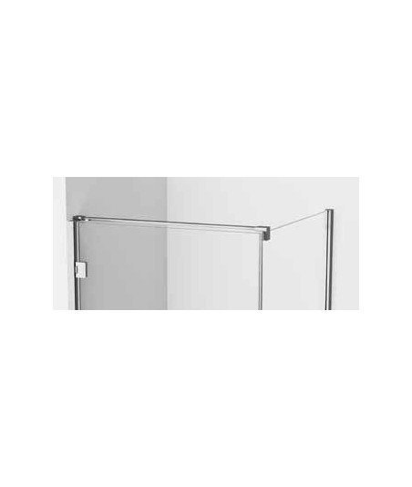 Mampara rectangular titanio abatible más lateral fijo bisagras Glass